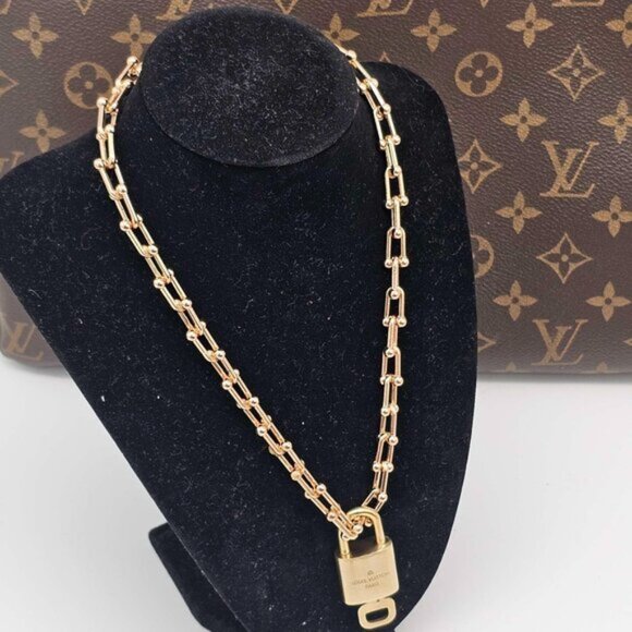 Authentic Louis Vuitton Lock & Key with Unbranded Gold Plated Chain Necklace - Picture 5 of 11